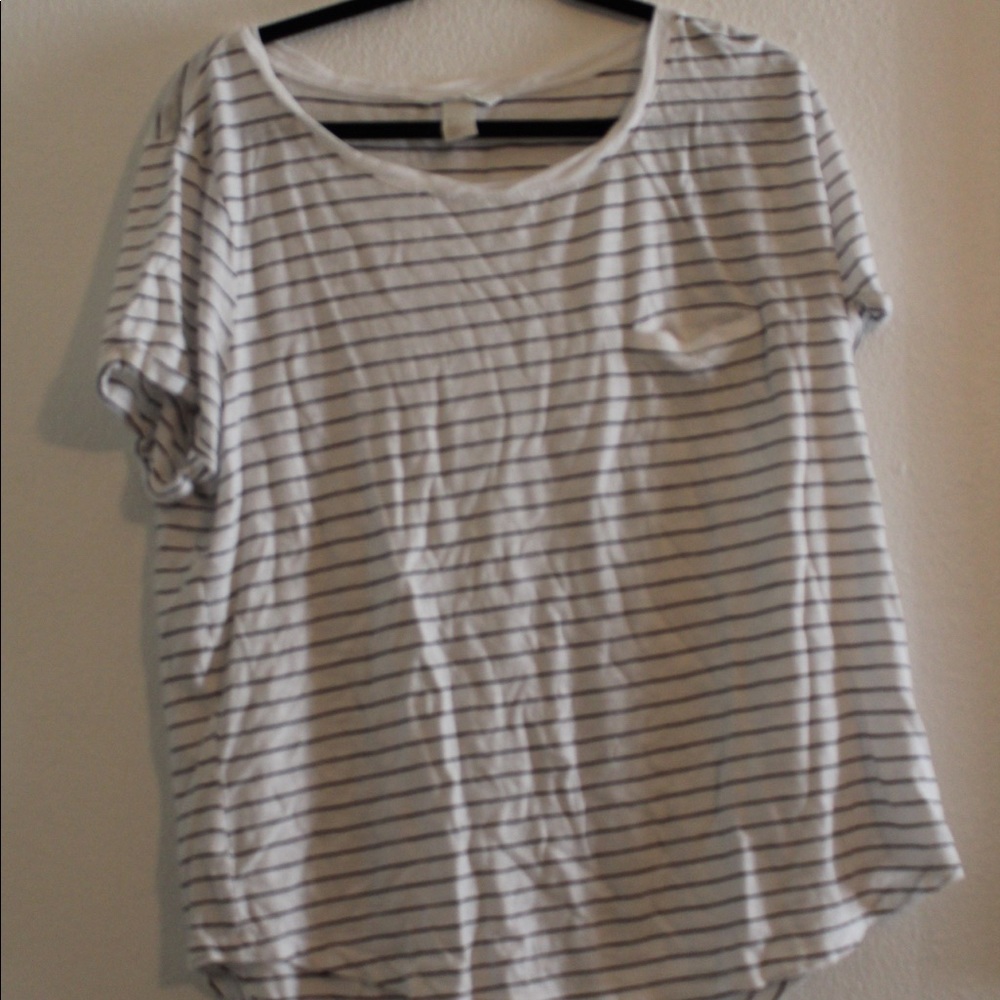 Stripe Shirt w/ Fake Pocket